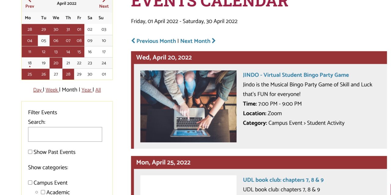 New interactive events calendar unveiled