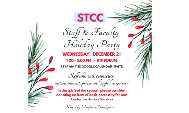 Join us for the holiday party Dec. 21!